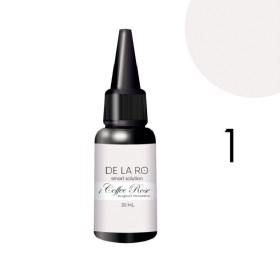 Liquid Polygel Coffee Rose 01 DE LA RO, polygel líquido de color blanco lechoso, 30 ml