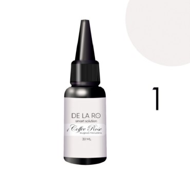 Liquid Polygel Coffee Rose 01 DE LA RO, polygel líquido de color blanco lechoso, 30 ml