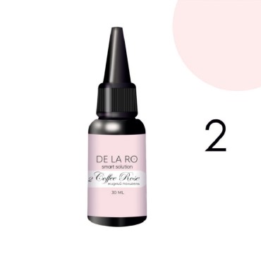 Liquid Polygel Coffee Rose 02 DE LA RO, polygel líquido de color rosa bebé, 30 ml
