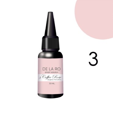 Liquid Polygel Coffee Rose 03 DE LA RO, polygel líquido de color rosa cálido, 30 ml