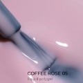 Liquid Polygel Coffee Rose 05 DE LA RO, polygel líquido de color rosa nude, 30 ml