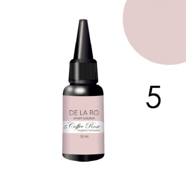 Liquid Polygel Coffee Rose 05 DE LA RO, polygel líquido de color rosa nude, 30 ml