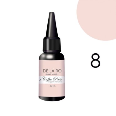 Liquid Polygel Coffee Rose 08 DE LA RO, polygel líquido de color rosa porcelana, 30 ml