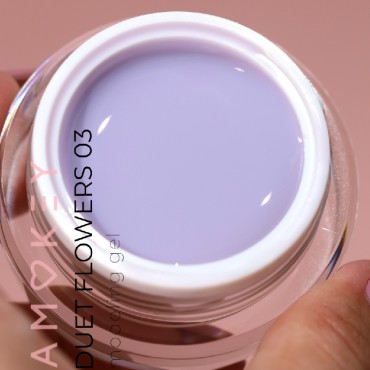 Duet Flowers Gel 03 Amokey DE LA RO, gel constructor de color lavanda, 15 ml