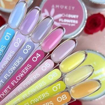 Duet Flowers Gel 05 Amokey DE LA RO, gel constructor de color rosa, 15 ml