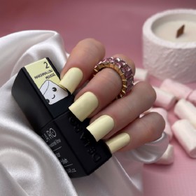 Marshmallow Mousse 02 DE LA RO, esmalte semipermanente amarillo vainilla pastel, 12 ml