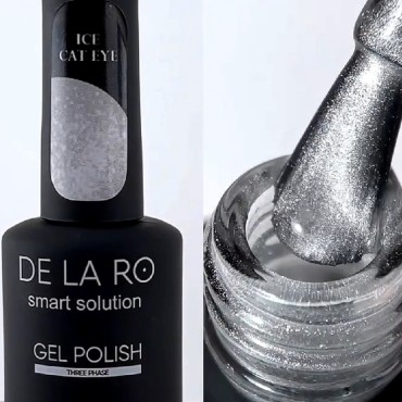 Ice Cat Eye DE LA RO, esmalte semipermanente ojo de gato plateado, 12 ml