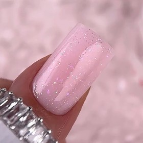 Cloud Dancer 04 Amokey DE LA RO, gel constructor de color blanco lechoso traslúcido con efectos brillantes, 15 ml