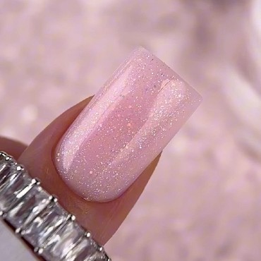 Cloud Dancer 05 Amokey DE LA RO, gel constructor de color blanco lechoso traslúcido con efectos brillantes, 15 ml