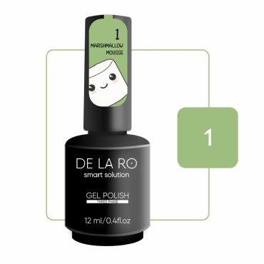 Marshmallow Mousse 01 DE LA RO, esmalte semipermanente pistacho pastel, 12 ml