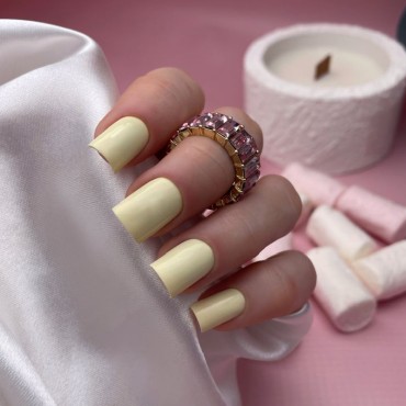 Marshmallow Mousse 02 DE LA RO, esmalte semipermanente amarillo vainilla pastel, 12 ml