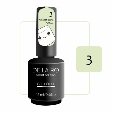 Marshmallow Mousse 03 DE LA RO, esmalte semipermanente amarillo mantequilla pastel, 12 ml