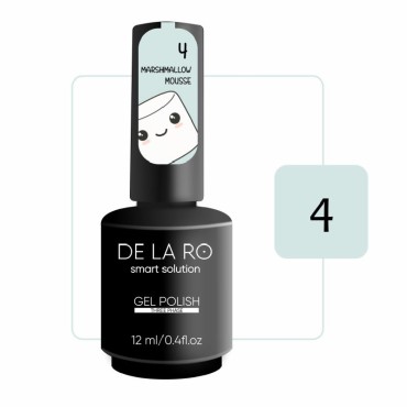 Marshmallow Mousse 04 DE LA RO, esmalte semipermanente verde agua pastel, 12 ml