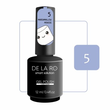 Marshmallow Mousse 05 DE LA RO, esmalte semipermanente azul cielo pastel, 12 ml