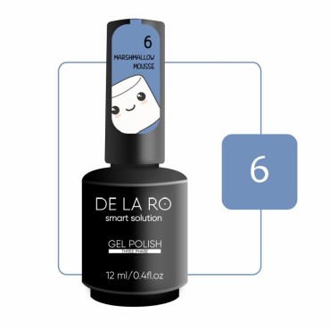 Marshmallow Mousse 06 DE LA RO, esmalte semipermanente azul pastel, 12 ml