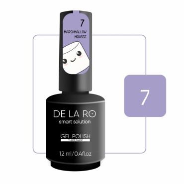 Marshmallow Mousse 07 DE LA RO, esmalte semipermanente lila pastel, 12 ml