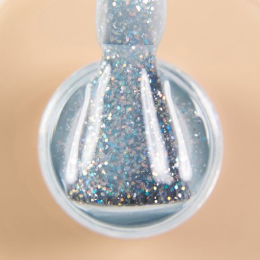 Pro Base Shine 01 DARK, base decorativa, azul claro con purpurina, 15 ml