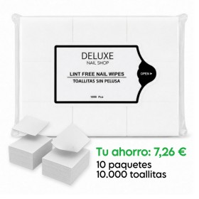 PACK AHORRO - 10 paquetes de Toallitas densas sin pelusa 6x4, blanco, 10.000 uds (0,41€/100 uds)