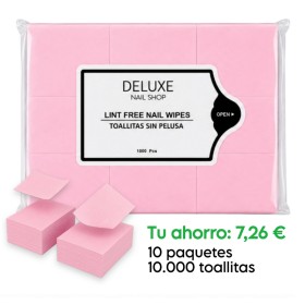 PACK AHORRO -10 paquetes de Toallitas densas sin pelusa 6x4, rosa, 10.000 uds (0,41€/100 uds)