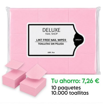 PACK AHORRO -10 paquetes de Toallitas densas sin pelusa 6x4, rosa, 10.000 uds (0,41€/100 uds)