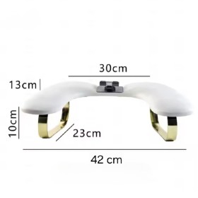 Reposabrazos Mariposa con soporte para móvil, blanco moteado, patas plateadas, 1 un