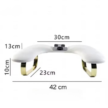 Reposabrazos Mariposa con soporte para móvil, blanco moteado, patas plateadas, 1 un