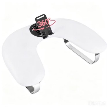 Reposabrazos Mariposa con soporte para móvil, blanco moteado, patas plateadas, 1 un