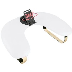 Reposabrazos Mariposa con soporte para móvil, blanco moteado, patas doradas, 1 un