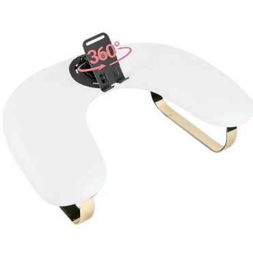 Reposabrazos Mariposa con soporte para móvil, blanco moteado, patas doradas, 1 un