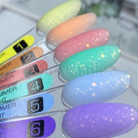Base Rubber Summer Light 06 DE LA RO, base decorativa, violeta con hexágonos, 12 ml