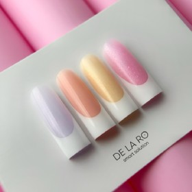 Base New France Shimmer 04 DE LA RO, base camuflaje, violeta claro con micro brillo, 15 ml