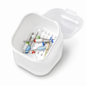 Contenedor plástico para desinfección y esterilización de fresas 150 ml, blanco