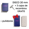 PROMO Podo Disco Ø20 mm de acero inoxidable con REGALO 3 cajas de recambios pulidores