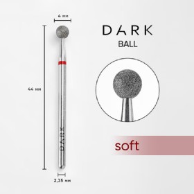 Fresa Roja Bola Dark, Ø4 mm, grano suave, ref: 11914