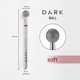 Fresa Roja Bola Dark, Ø5 mm, grano suave, ref: 11916