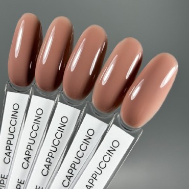 Cappuccino Top DARK, top sin pegajosidad beige rosado con UV filtro, 10 ml