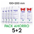 PACK AHORRO - 7 paquetes de Bolsas de esterilización Dezik 100x200 mm autosellantes, blanco, 700 uds (0,08 €/ud)