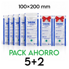 PACK AHORRO - 7 paquetes de Bolsas de esterilización Dezik 100x200 mm autosellantes, transparente, 700 uds (0,10 €/ud)