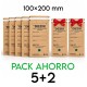 PACK AHORRO - 7 paquetes de Bolsas de esterilización Dezik 100x200 mm autosellantes, marrón, 700 uds (0,08 €/ud)
