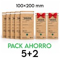 PACK AHORRO - 7 paquetes de Bolsas de esterilización Dezik 100x200 mm autosellantes, marrón, 700 uds (0,08 €/ud)