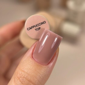 Cappuccino Top DARK, top sin pegajosidad beige rosado con UV filtro, 10 ml