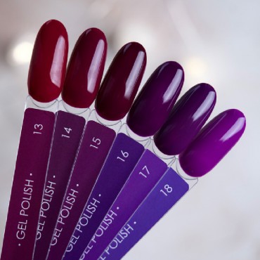 Gel Polish 016 DARK, esmalte semipermanente berenjena oscuro, 6 ml