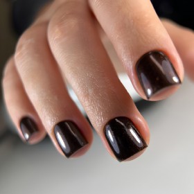 Gel Polish 113 DARK, esmalte semipermanente marrón con microbrillo, 6 ml