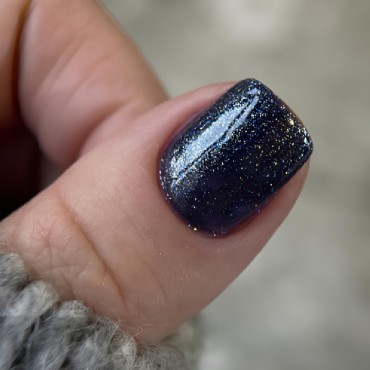 Gel Polish 114 DARK, esmalte semipermanente azul con microbrillo, 6 ml