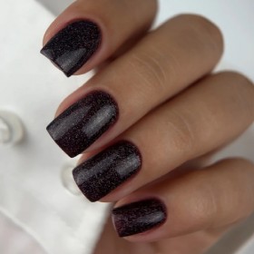 Gel Polish 124 DARK, esmalte semipermanente borgoña oscuro con microbrillo, 6 ml