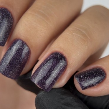 Gel Polish 125 DARK, esmalte semipermanente marrón berenjena con microbrillo, 6 ml