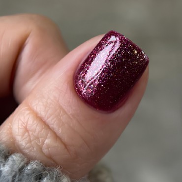 Gel Polish 128 DARK, esmalte semipermanente granate con microbrillo, 6 ml