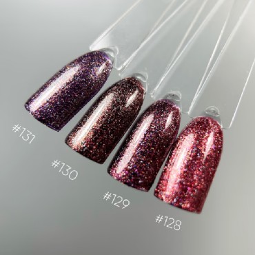 Gel Polish 129 DARK, esmalte semipermanente burdeos con microbrillo, 6 ml