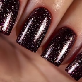 Gel Polish 130 DARK, esmalte semipermanente borgoña oscuro con microbrillo, 6 ml