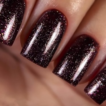 Gel Polish 130 DARK, esmalte semipermanente borgoña oscuro con microbrillo, 6 ml